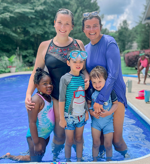 Gemes Swim School instructors with students at the pool